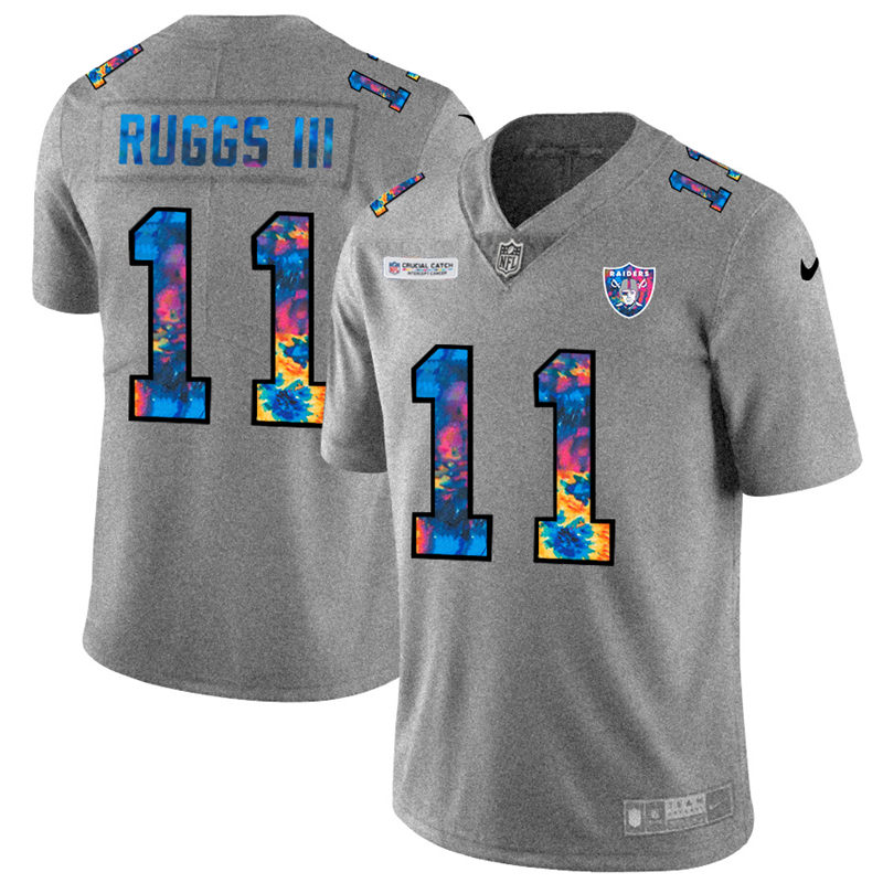 NFL Las Vegas Raiders #11 Henry Ruggs III Men Nike MultiColor 2020  Crucial Catch  Jersey Grey